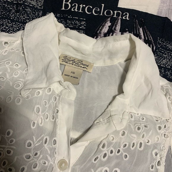 Lucky Brand Jeans chiffon button up sleeveless xs - Picture 3 of 4
